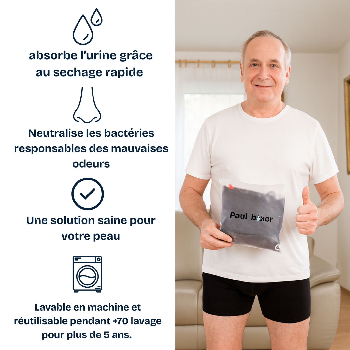 BOXER ANTI-FUITE GRIS